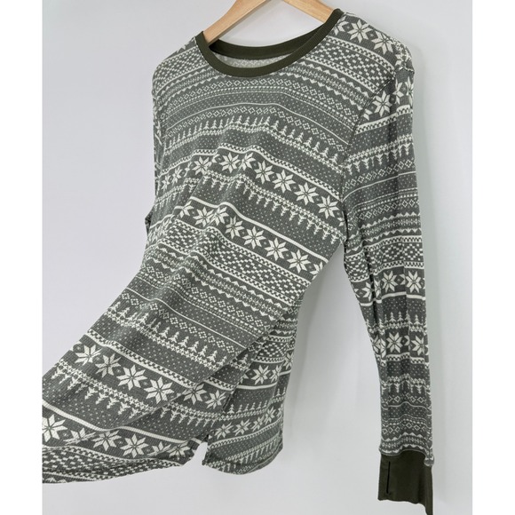 CUDDL DUDS Womens Fair Isle Snowflake Thermal Long Sleeve Stretch Top XL - Picture 5 of 8